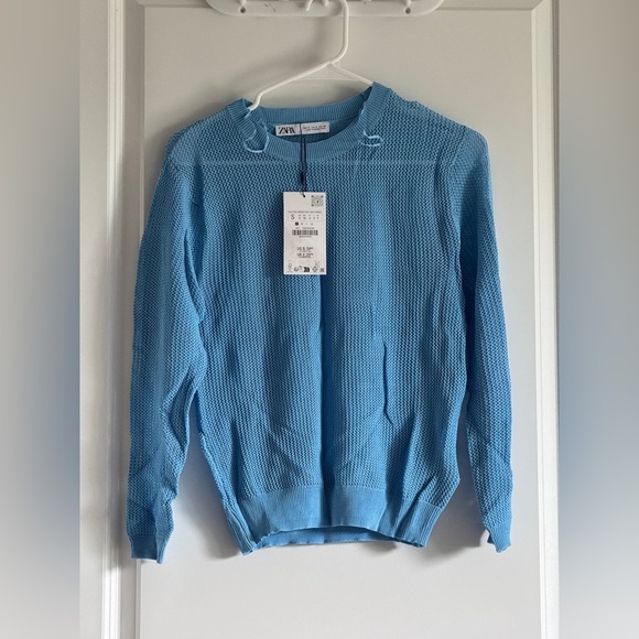 Zara Blue knit top - Picture 3 of 11